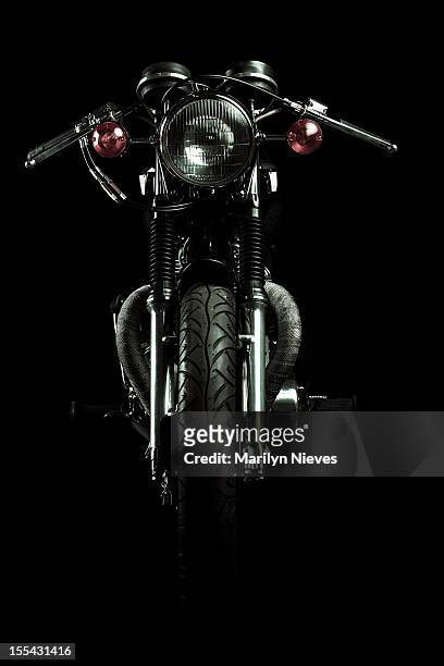 cafe racer bike - front view stock pictures, royalty-free photos & images