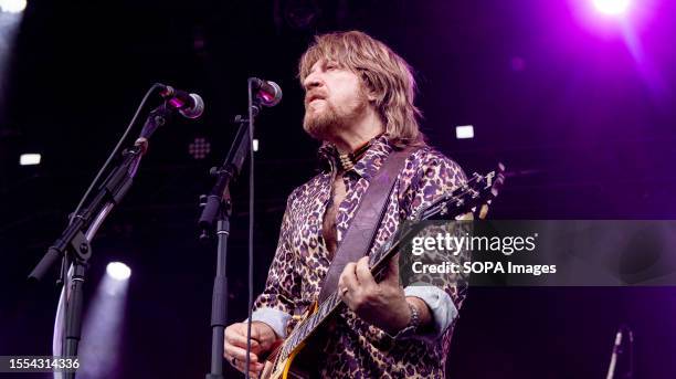 Canadian Rock Artist Aldo Nova performs on the Northlights Stage on day 3 of K-Days in Edmonton of it's 10 day run. Opening for Quiet Riot this is...