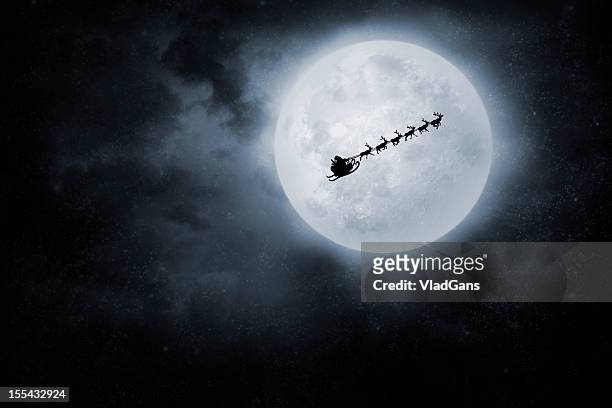 vuelo de navidad - reindeer fotografías e imágenes de stock