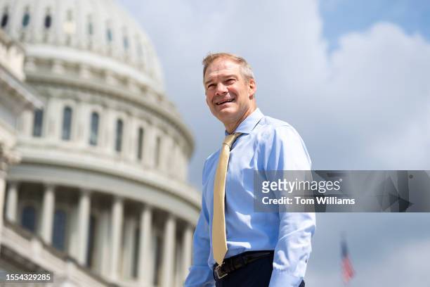 Rep. Jim Jordan, R-Ohio, is seen on the House steps of the U.S. Capitol on Tuesday, July 25, 2023.