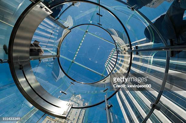 modern glass staircase in new york - floor walk business stock pictures, royalty-free photos & images