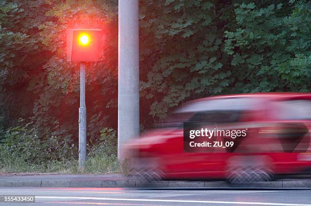 speed ​​camera photographed a to speedy car - camera flash stock pictures, royalty-free photos & images