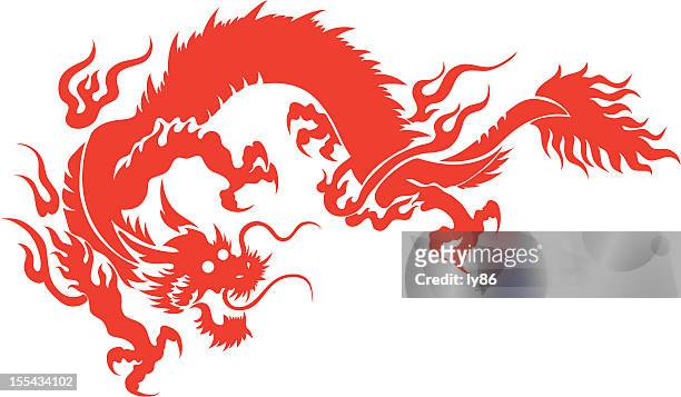 chinesischer drache - chinesischer drache stock-grafiken, -clipart, -cartoons und -symbole