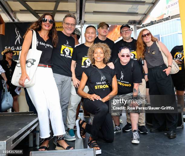 Jill Hennessy, Bryan Cranston, BD Wong, Brendan Fraser, Michelle Hurd, Lea DeLaria, Duncan Crabtree-Ireland, Lauren Ambrose are seen at the SAG AFTRA...