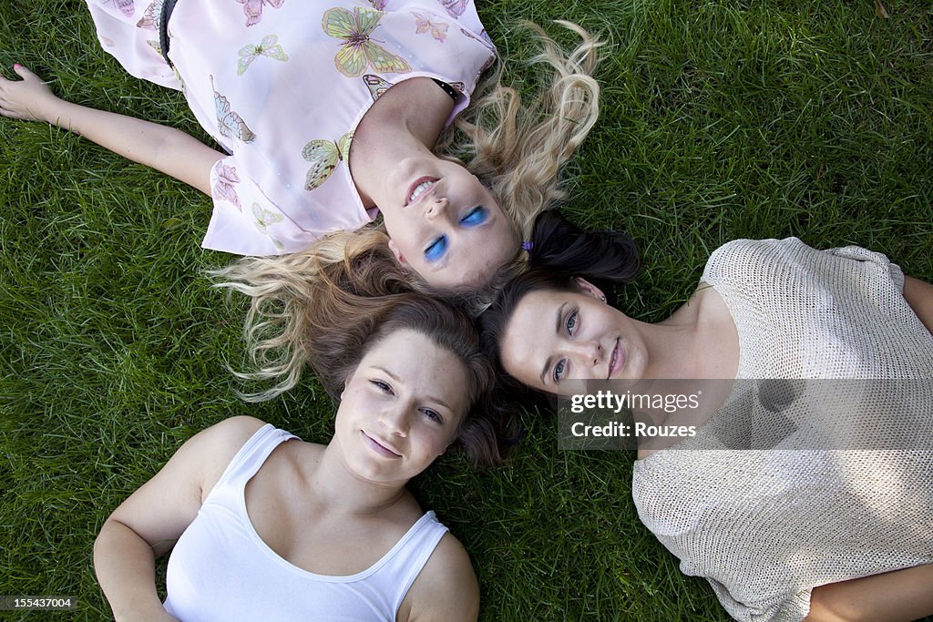 Laying on grass