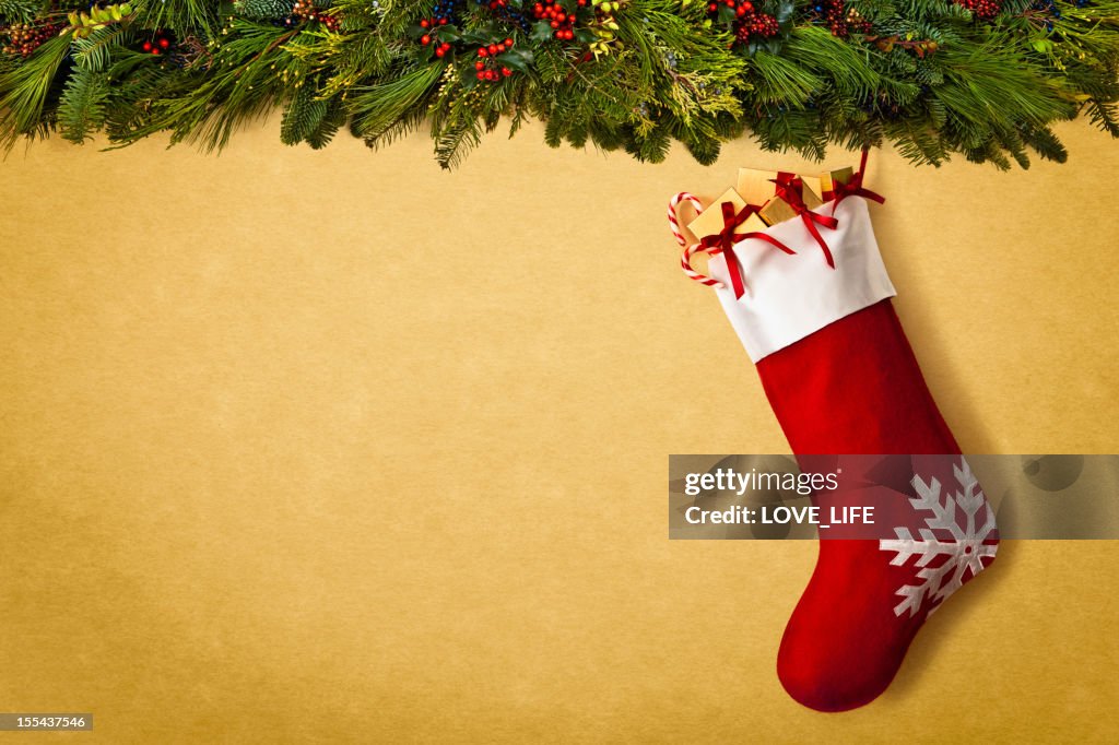 Christmas Stocking and Garland