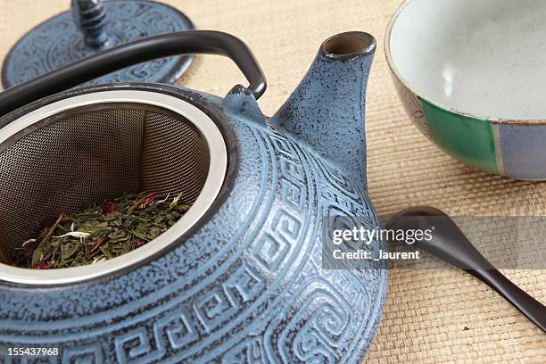 japanese teapot - tetsubin teapot stock pictures, royalty-free photos & images