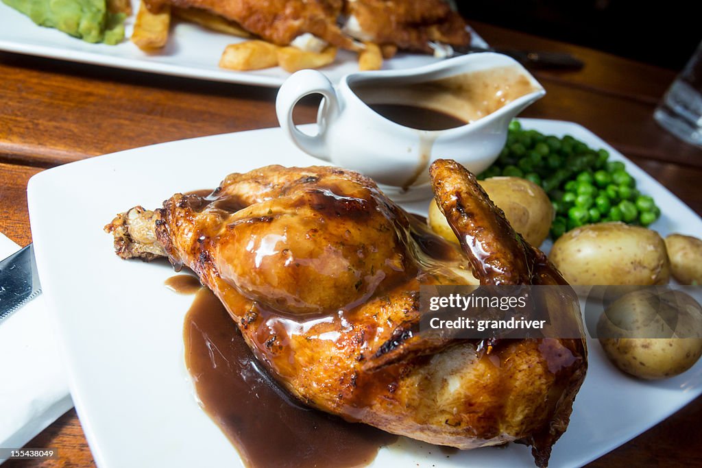 Roasted Chicken with Potatoes and Gravy