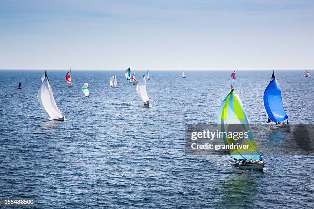 sailboats racing - regatta stock pictures, royalty-free photos & images