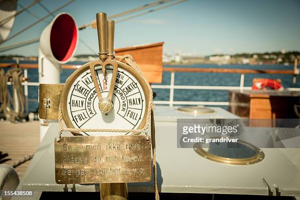 antique yacht speed control - throttle stock pictures, royalty-free photos & images