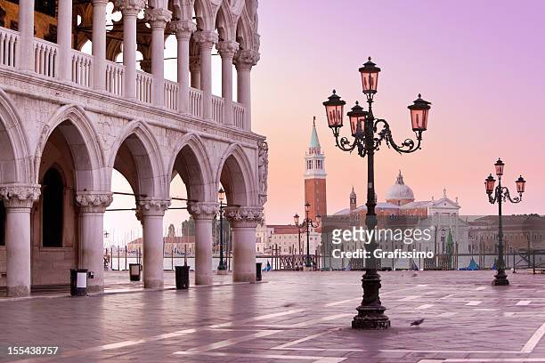 lido and st marks square venice italy in the morning - venice italy stock pictures, royalty-free photos & images