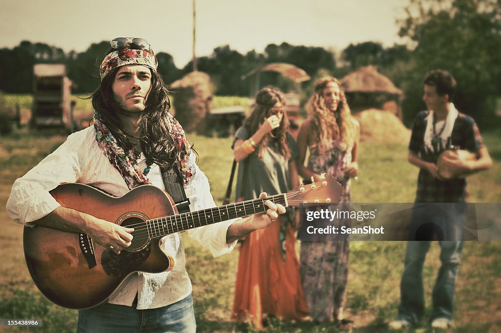 Young Hippies. 1970s style.