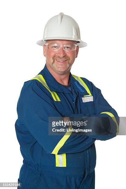 industrial worker - hard hat white background stock pictures, royalty-free photos & images