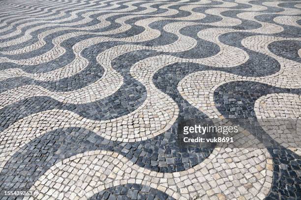 cascais pavement - portugiesische kultur stock-fotos und bilder