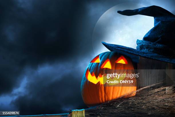 halloween - witch's hat stock pictures, royalty-free photos & images