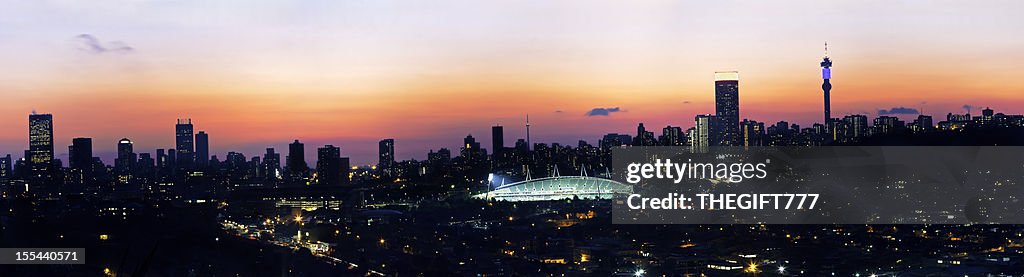 Johannesburg Sunset Skyline Silhouette