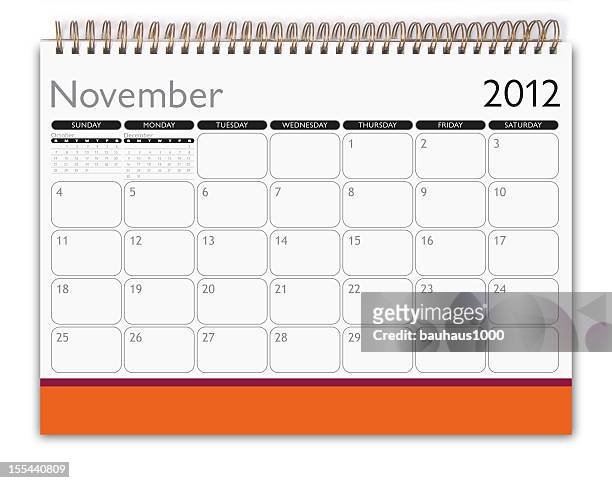 calendar: november 2012 - 2012 calendar stock pictures, royalty-free photos & images