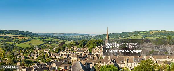 picturesque village idyllic summer rural landscape aerial panorama - village stock pictures, royalty-free photos & images