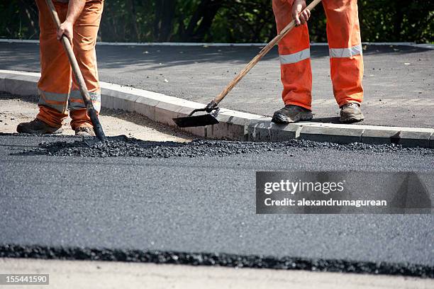 asphalt paving - road work stock pictures, royalty-free photos & images