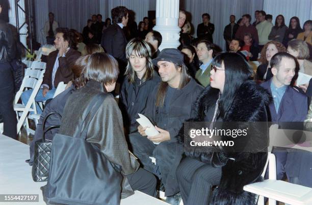 Designer Anna Sui and photographer Steven Meisel attend the Marc Jacobs Fall 1997 Ready to Wear Runway Show in April 4 in New York City.