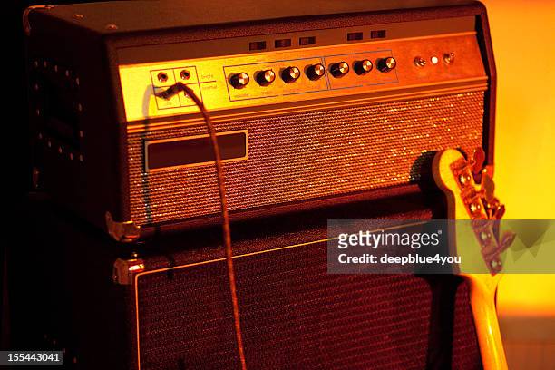 bass guitar amplifier - rock n roll vintage stock pictures, royalty-free photos & images
