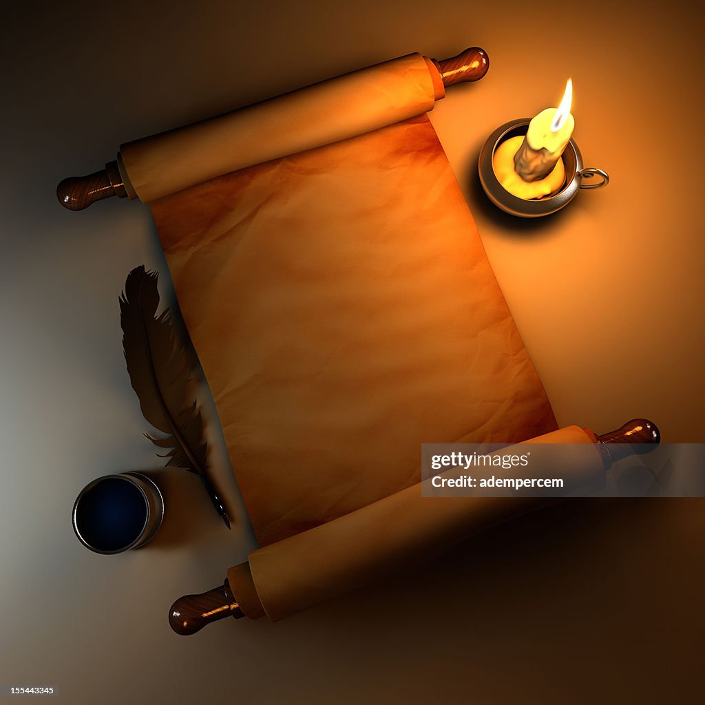 Scroll with Candle Light