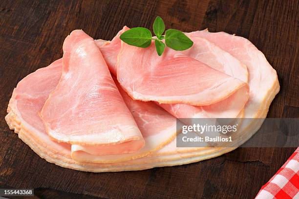 slices of ham - ham salami stock pictures, royalty-free photos & images