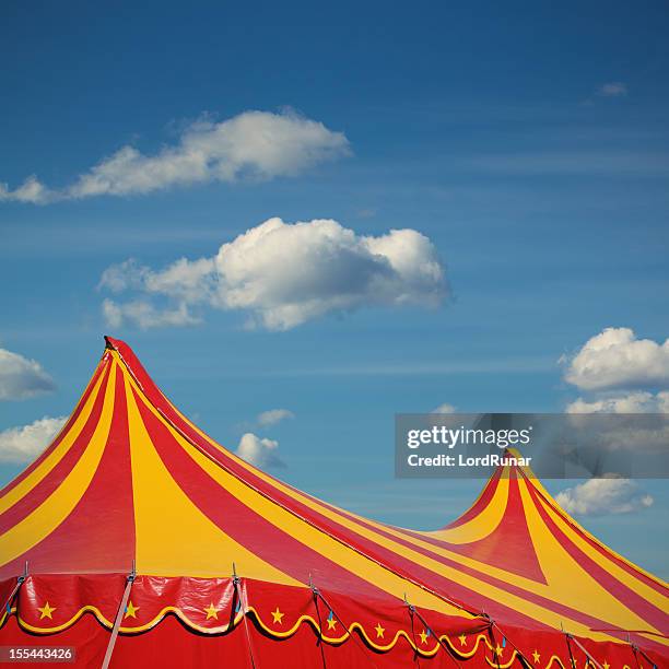 the circus comes to town - entertainment tent stockfoto's en -beelden