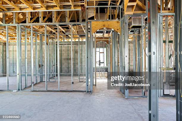 metal beam construction - metal studs stock pictures, royalty-free photos & images