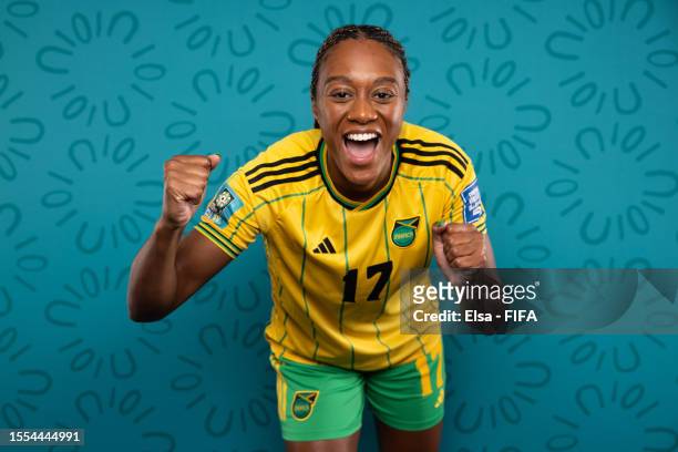 Allyson Swaby of Jamaica poses for a portrait during the official FIFA Women's World Cup Australia & New Zealand 2023 portrait session on July 17,...