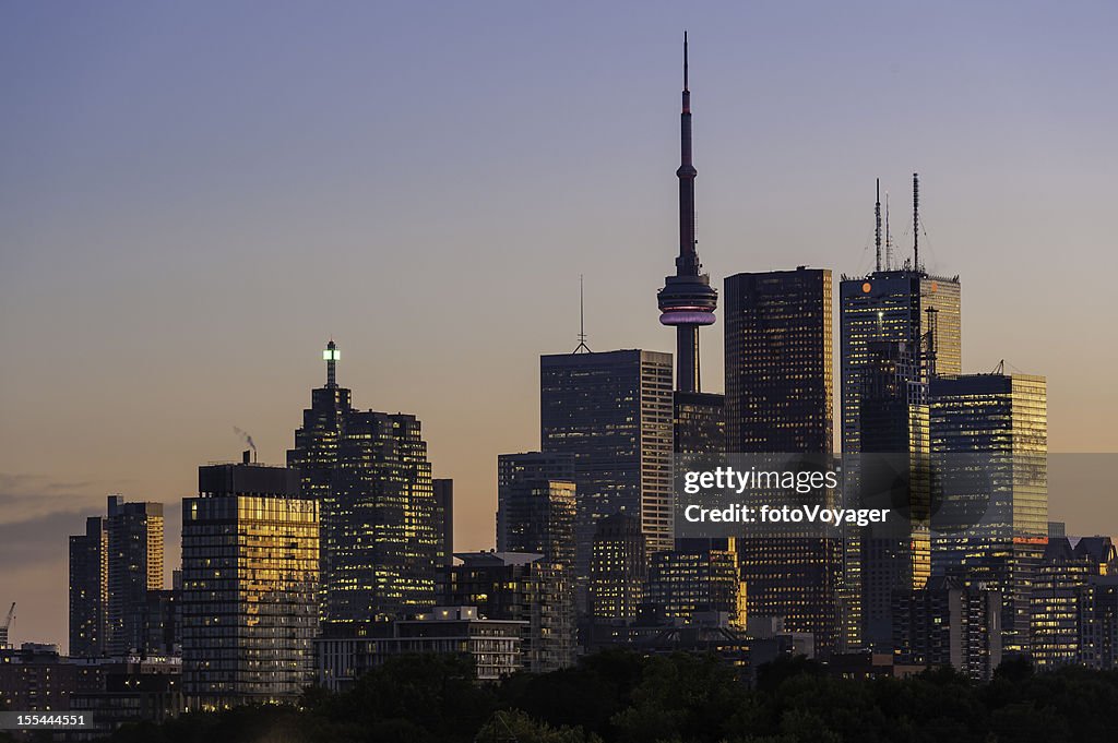 Toronto downtown skyscraper skyline sunset