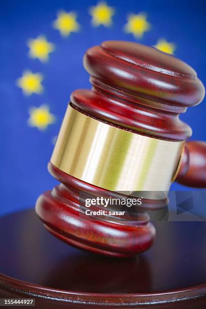 gavel and eu, brexit - european court of justice stock pictures, royalty-free photos & images