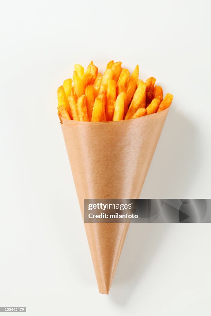 French fries in a paper cone