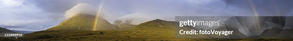 Scotland Highland rainbows misty mountains panorama Cuillins Skye