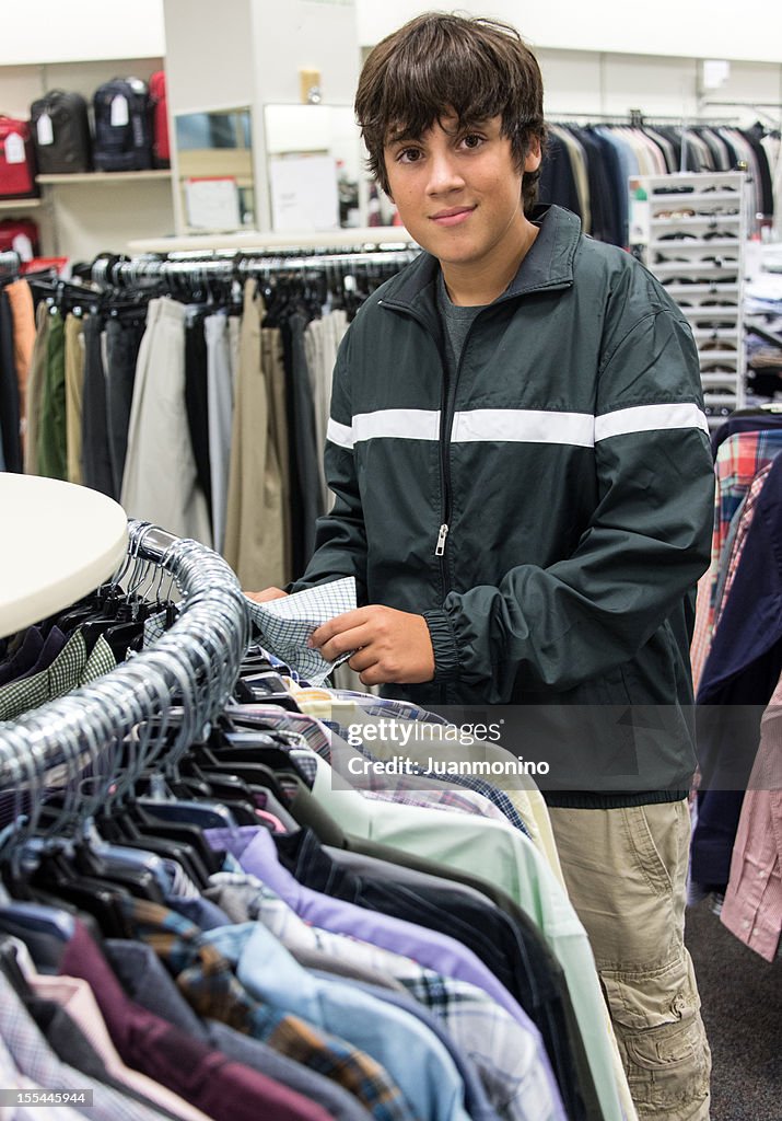 Teenage boy shopping