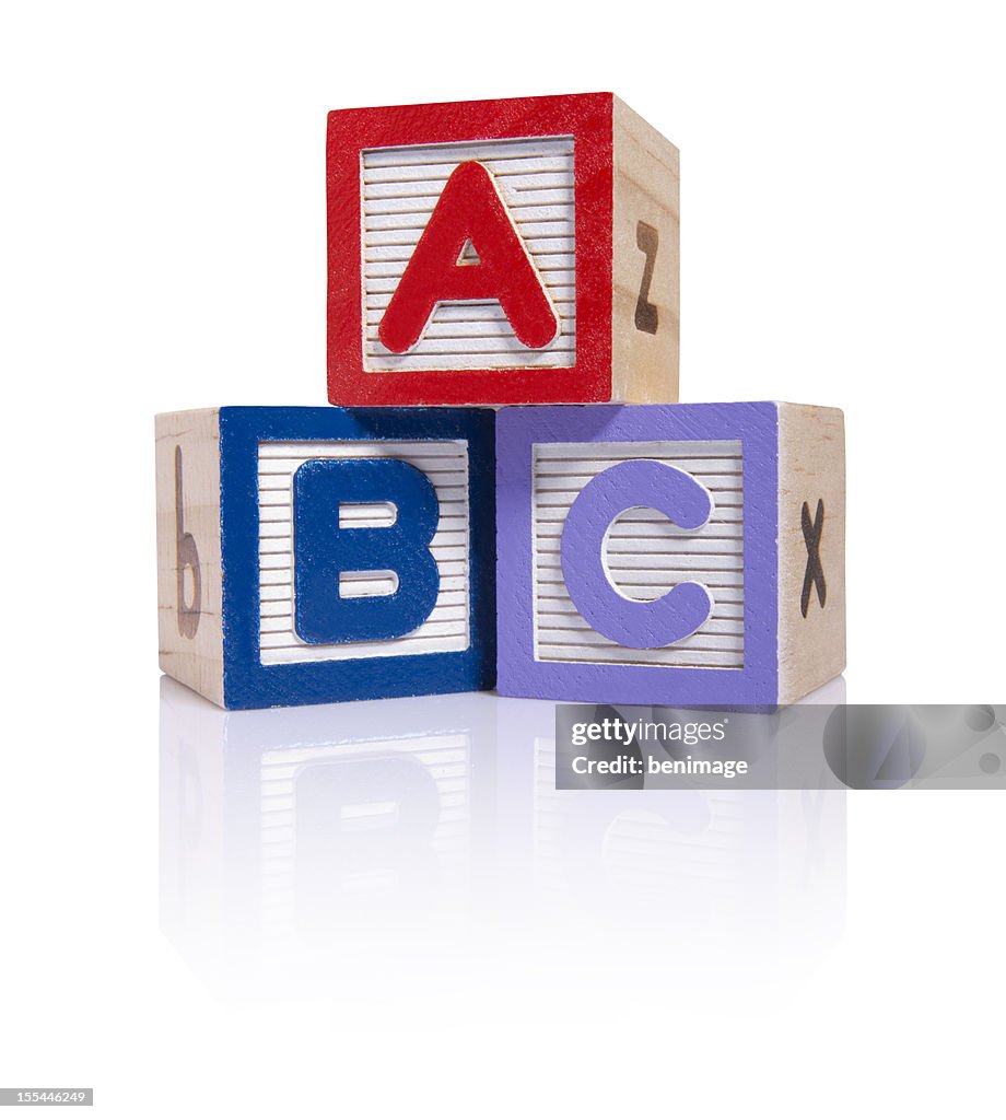 Blocs ABC en bois cube (Tracés de détourage