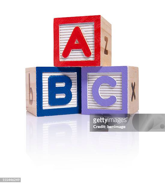 abc wooden blocks cube (clipping paths) - toy block stock pictures, royalty-free photos & images