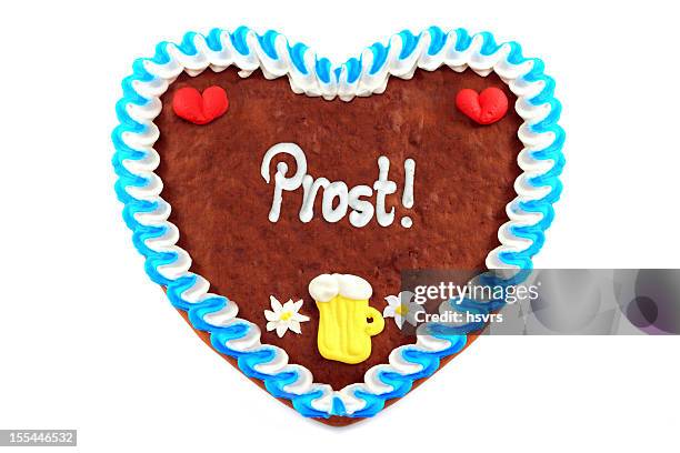 beer fest gingerbread cookie in heart shape - gingerbread cake stock pictures, royalty-free photos & images