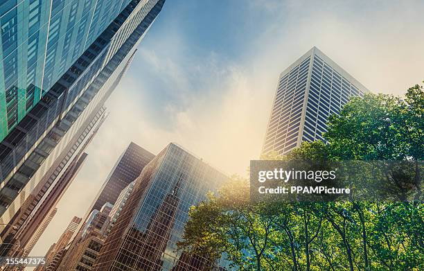 太陽の下で事務所 skysraper - nyc building sun ストックフォトと画像