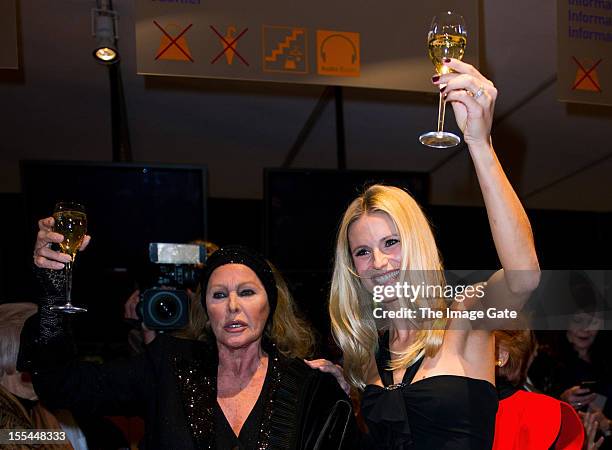 Ursula Andress and Michelle Hunziker attend the Gala of Bern in honour of Ursula Andress celebrating 50 years of the James Bond films held at the...