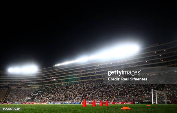 General view of Estadio Monumental de la U before the second leg of the round of 32 playoff match between Universitario and Corinthians on July 18,...