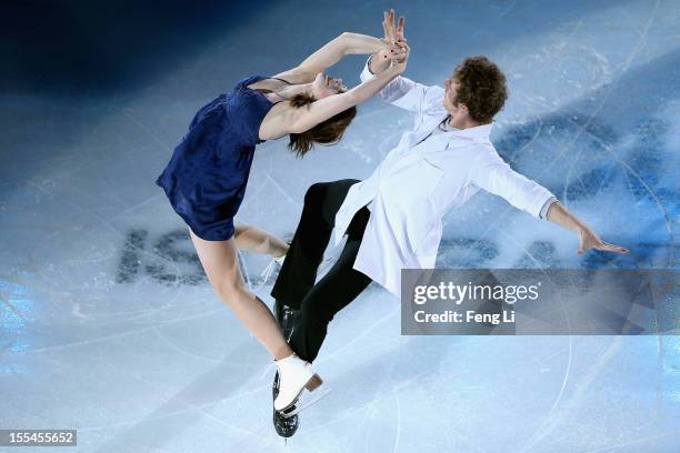 Ice dance gold medalists Nathalie Pechalat and Fabian Bourzat of France perform during Cup of China ISU Grand Prix of Figure Skating 2012 at the...