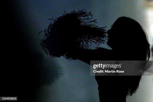 Cheerlaeder cheers during the Beko BBL basketball match between Eisbaeren Bremerhaven and Nackar RIESEN Ludwigsburg at the Stadthalle on November 4,...