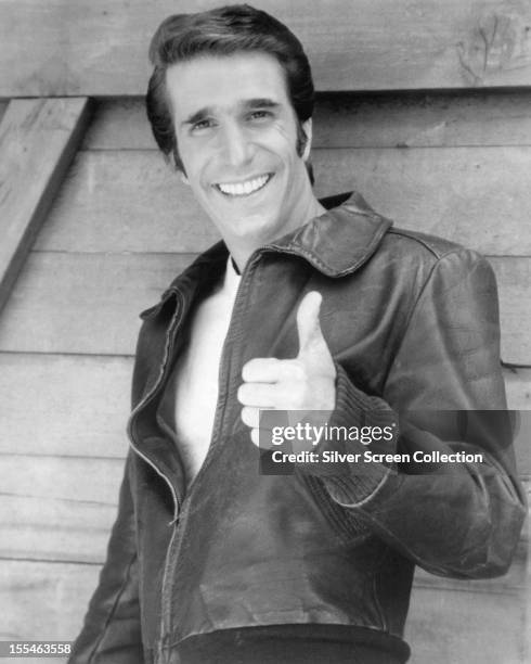 American actor Henry Winkler as Arthur 'The Fonz' Fonzarelli in the US sitcom, 'Happy Days', circa 1978.