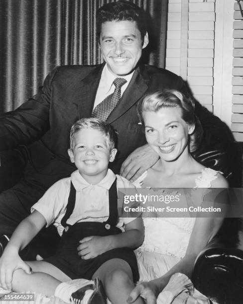 American actor Guy Williams with his wife Janice Cooper and their son Steven Catalano, circa 1957.