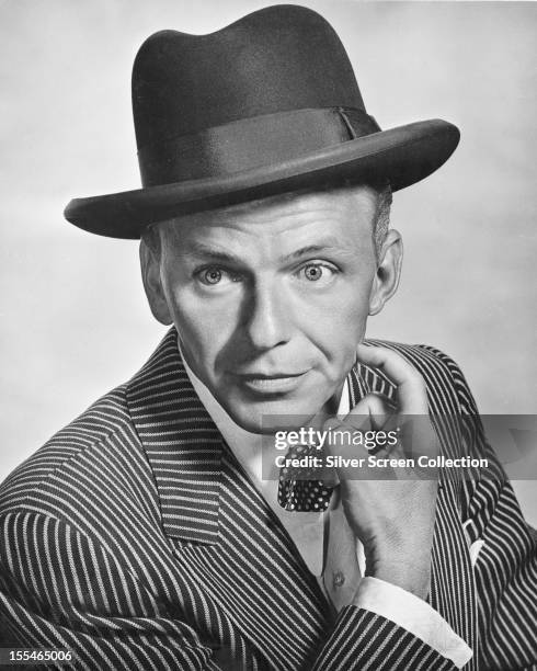 American actor and singer Frank Sinatra as Nathan Detroit in 'Guys And Dolls', directed by Joseph L Mankiewicz, 1955.