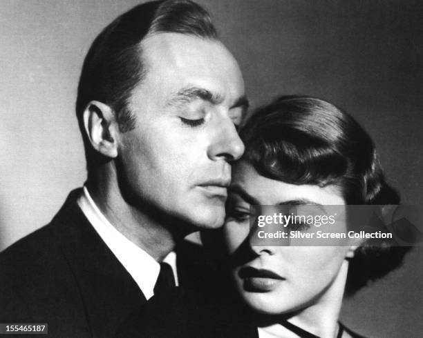 French actor Charles Boyer as Dr Ravic, and Swedish actress Ingrid Bergman as Joan Madou in the film 'Arch of Triumph' or 'Arc de Triomphe', 1948.