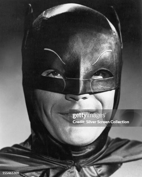 American actor Adam West in the title role of the US TV series 'Batman', circa 1967.