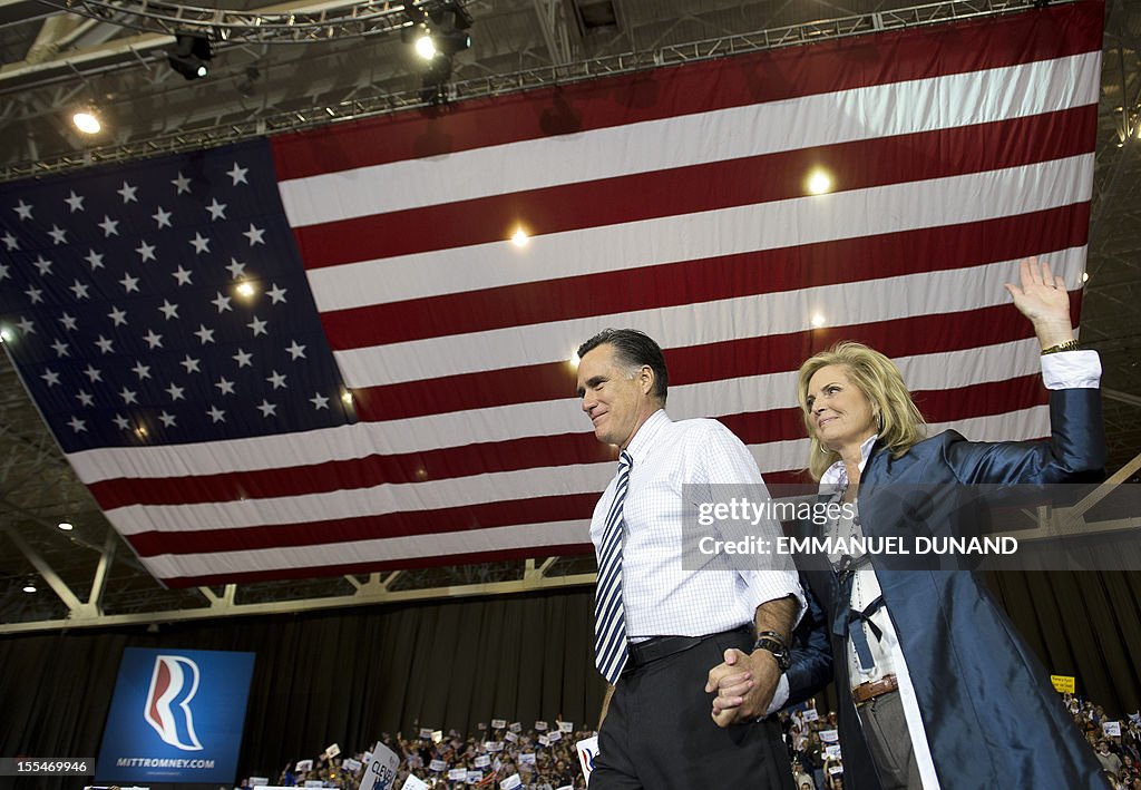 Mitt Romney Rally US Republican presidential candidate Mitt Romney holds a rally with ...