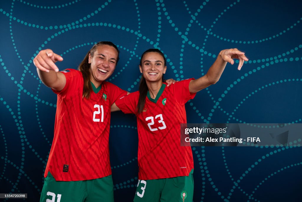 Mrabet Yasmin Mrabet and Rosella Ayane of Morocco pose during the official ...